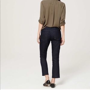 New LOFT Modern Kick Crop Jeans In Dark Rinse Wash